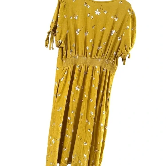 Universal Thread Yellow Gold Puff Sleeve Midi Dress - Picture 10 of 10